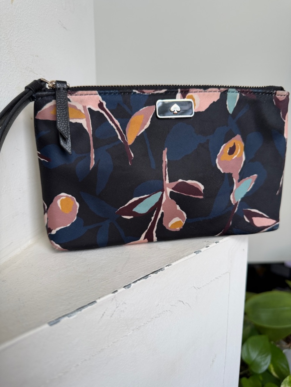 kate spade Dawn Paper Rose Nylon Floral Medium Wristlet